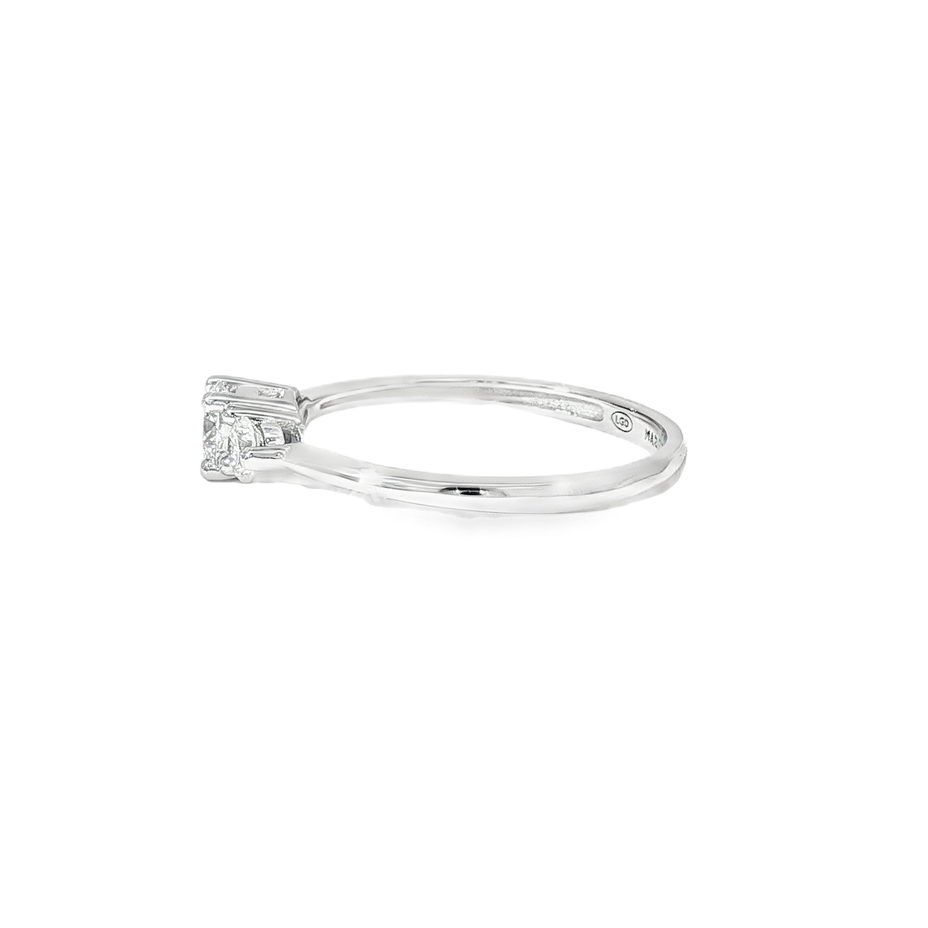 Anillo Tricillo de Oro Blanco 18K Diamantes de Laboratorio
