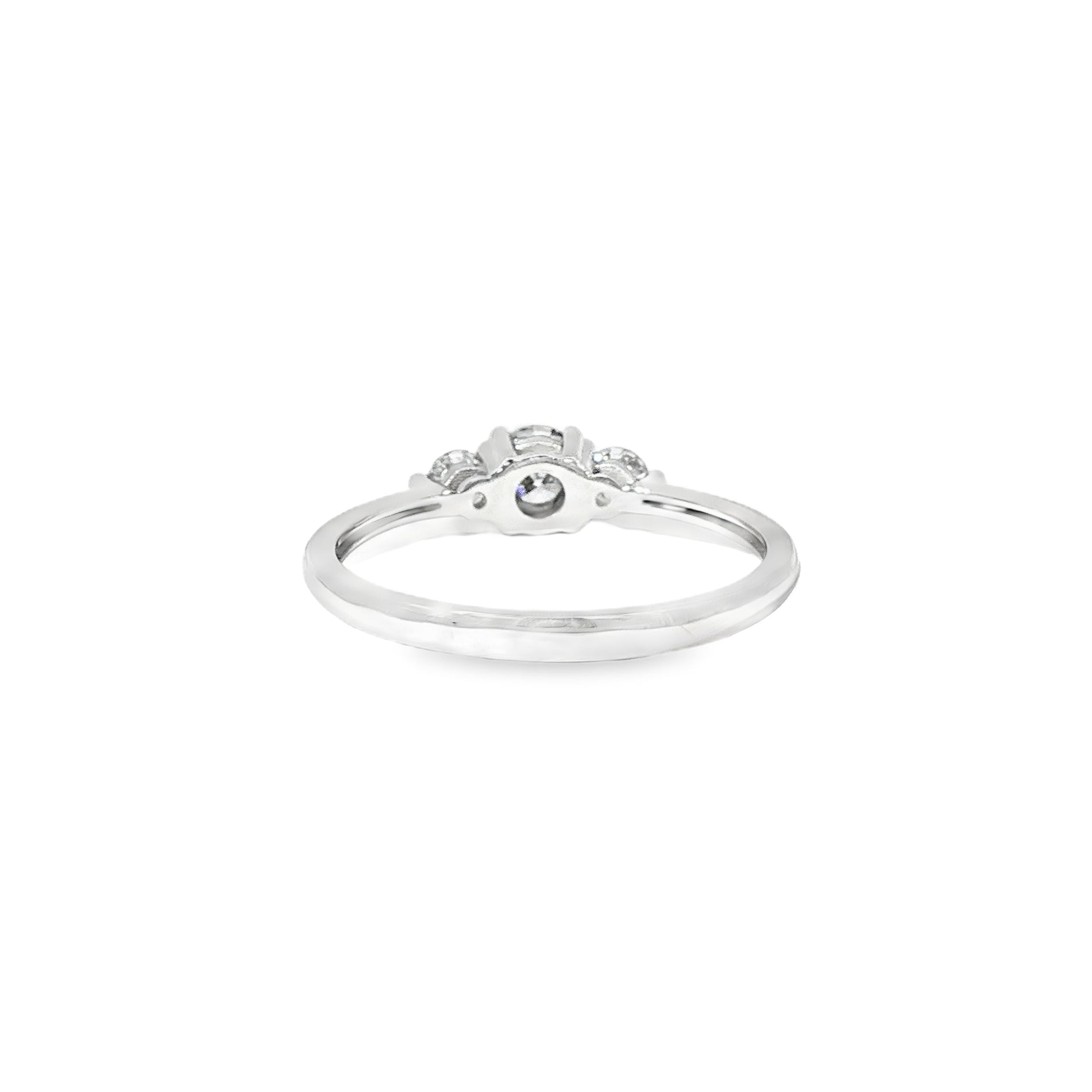 Anillo Tricillo de Oro Blanco 18K Diamantes de Laboratorio