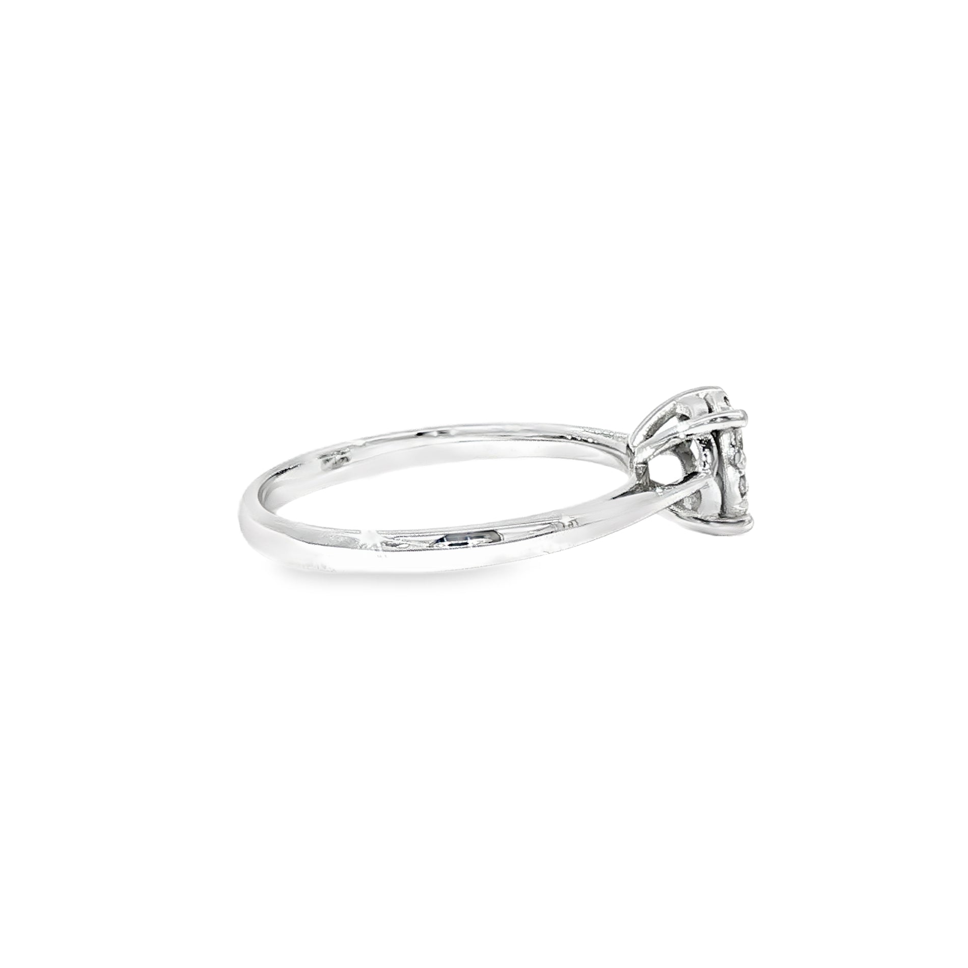 Anillo Halo de Oro Blanco 18K Diamantes de Laboratorio