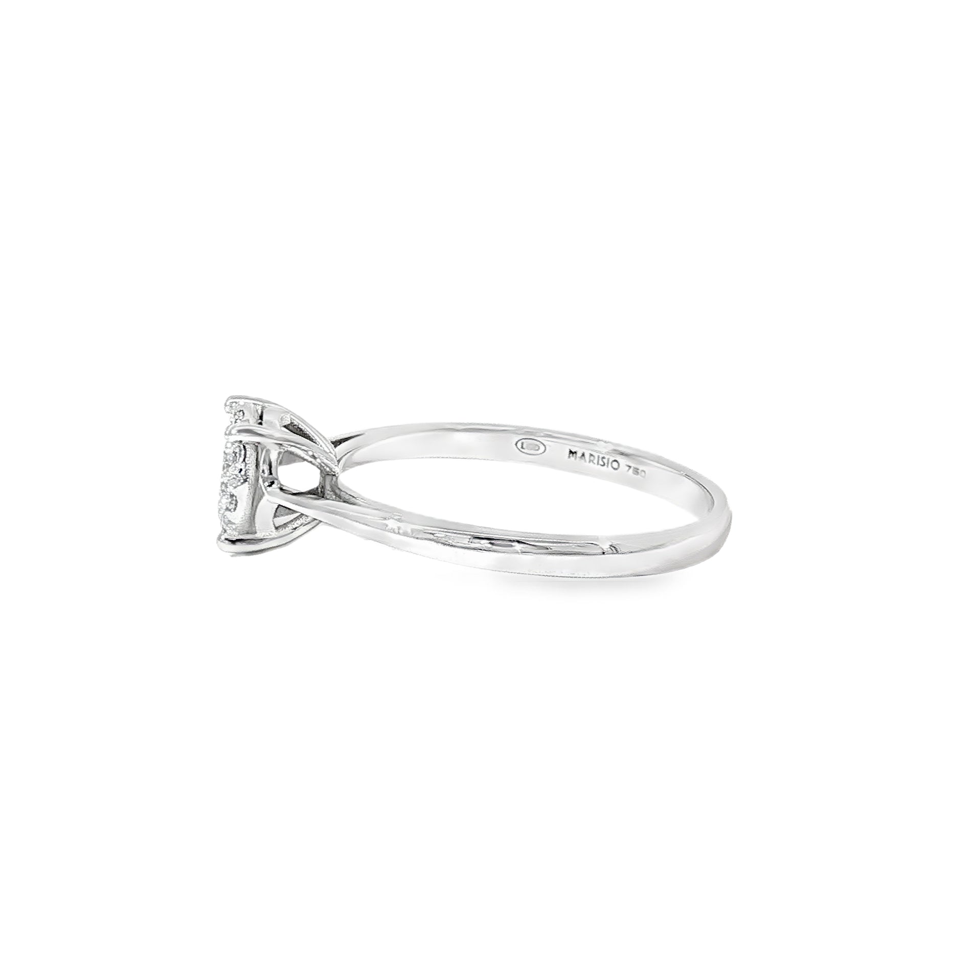 Anillo Halo de Oro Blanco 18K Diamantes de Laboratorio