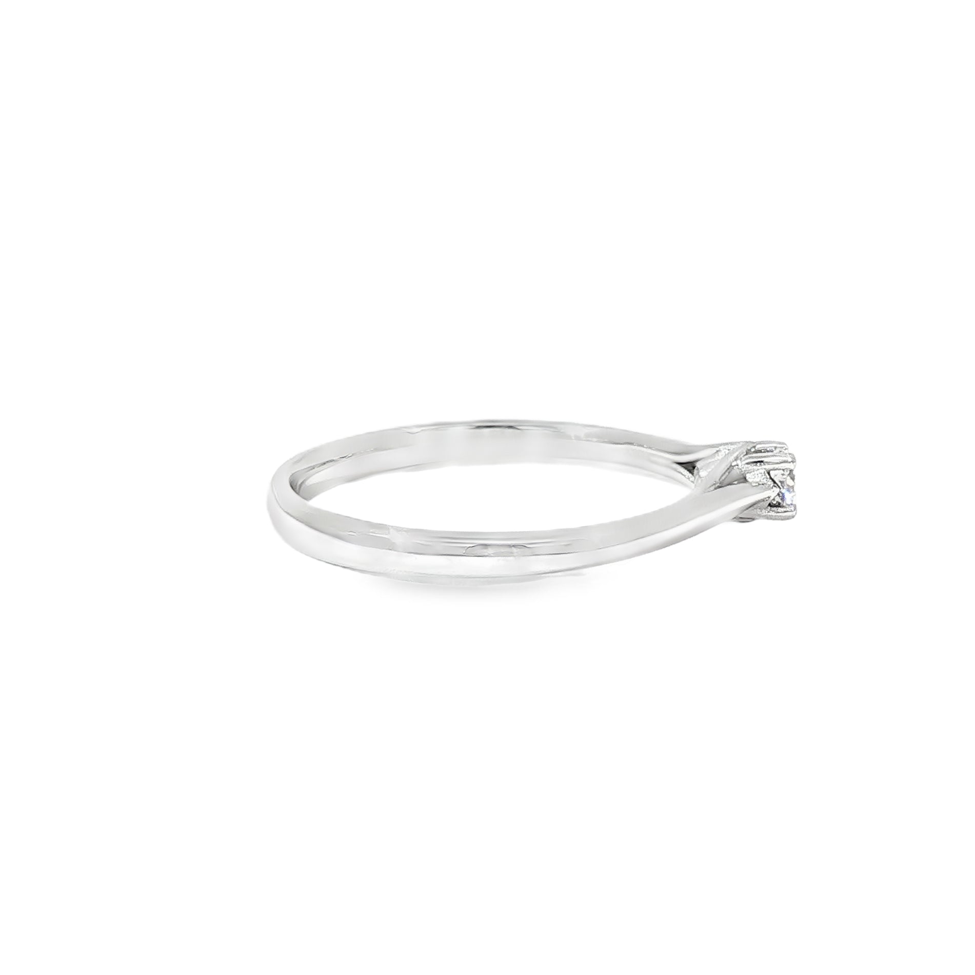 Anillo Solitario de Oro Blanco 18K Diamantes de Laboratorio