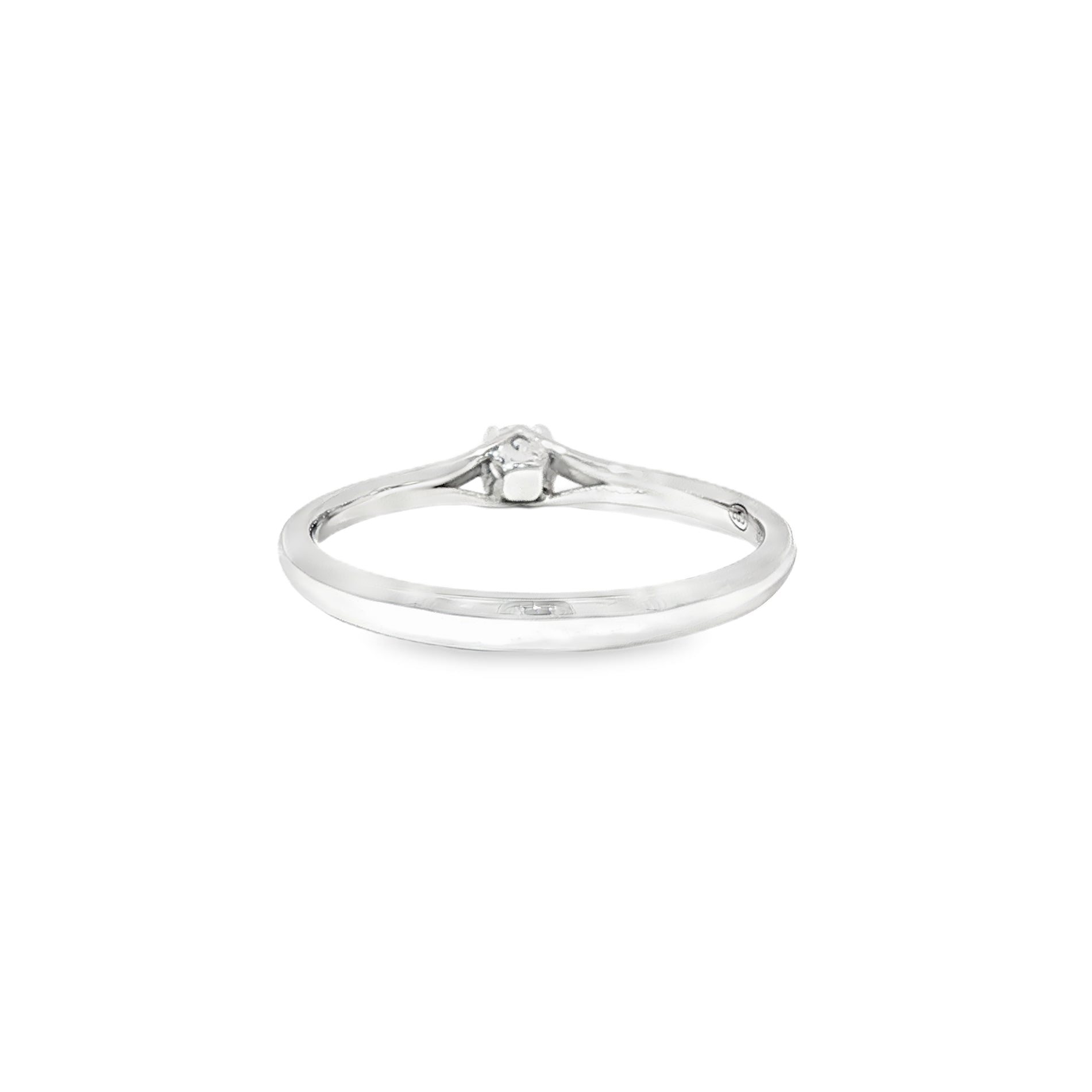 Anillo Solitario de Oro Blanco 18K Diamantes de Laboratorio