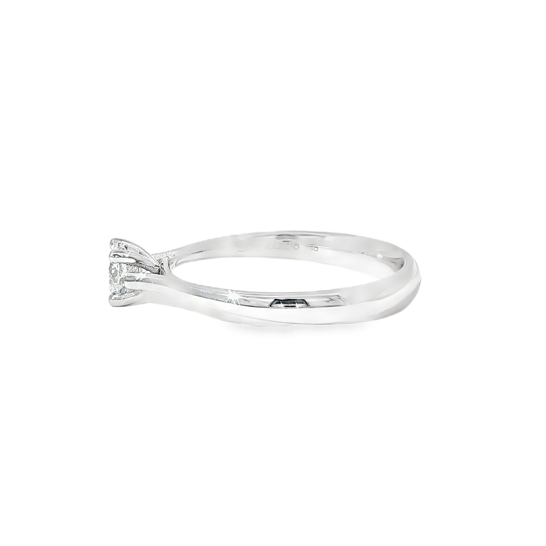 Anillo Solitario de Oro Blanco 18K Diamante de Laboratorio