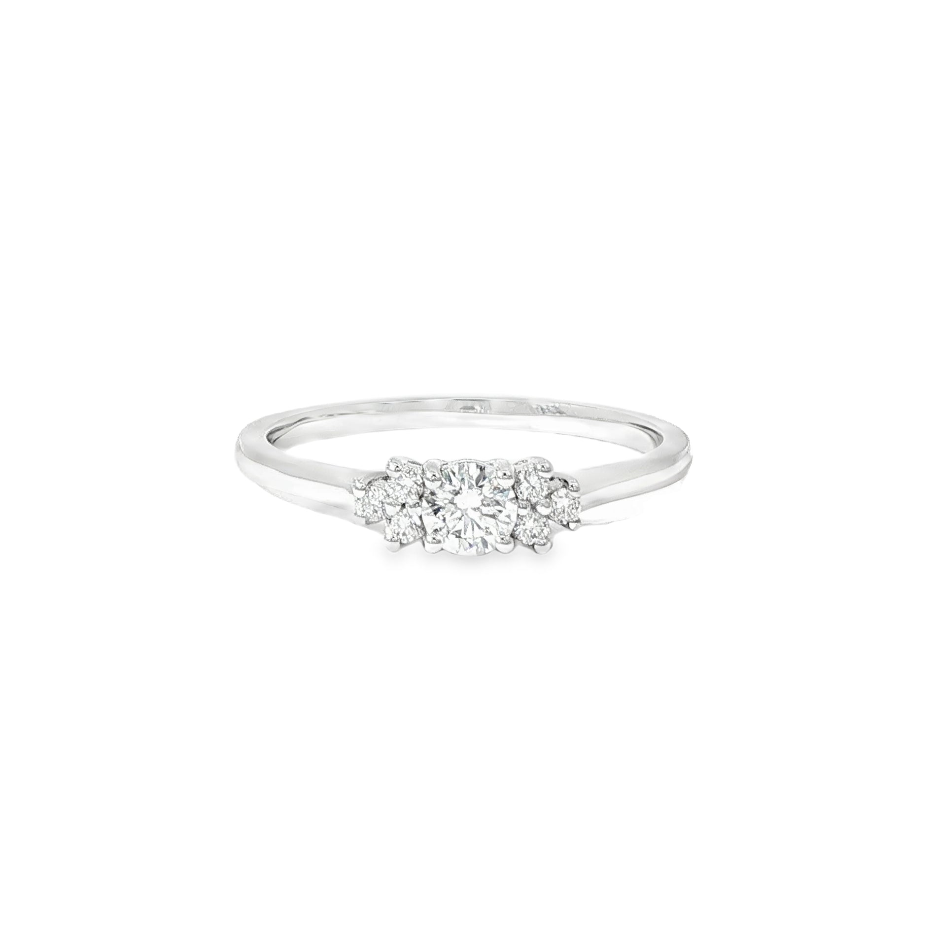 Anillo Tricillo de Oro Blanco 18K Diamantes de Laboratorio