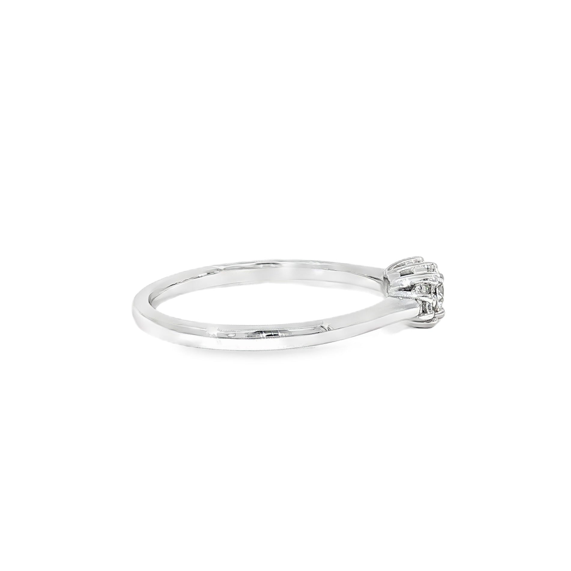 Anillo Tricillo de Oro Blanco 18K Diamantes de Laboratorio