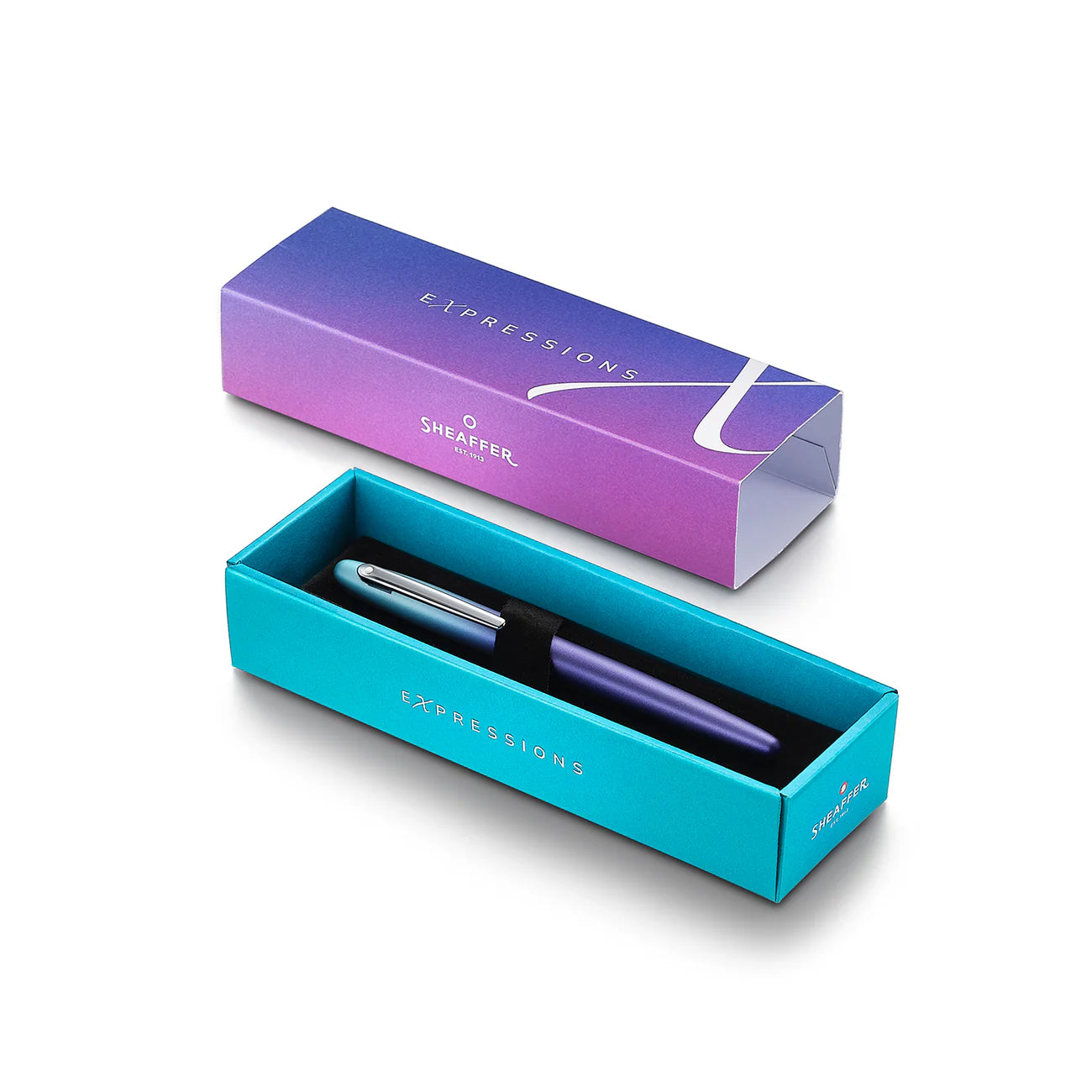 Pluma estilográfica Sheaffer VFM 9430 Expressions con degradado perlado azul y morado y detalles cromados
