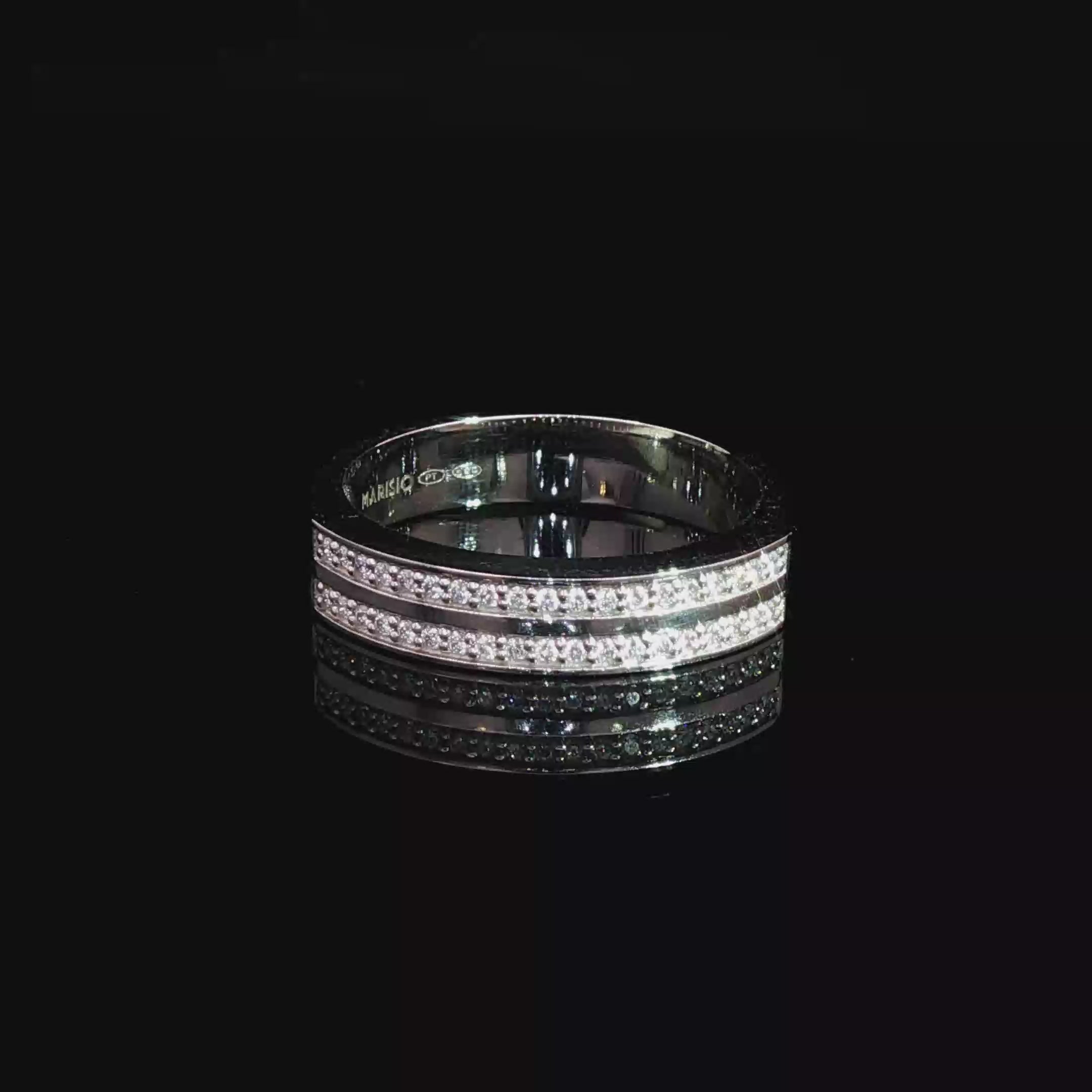 Anillo Doble Cintillo Platino Diamante