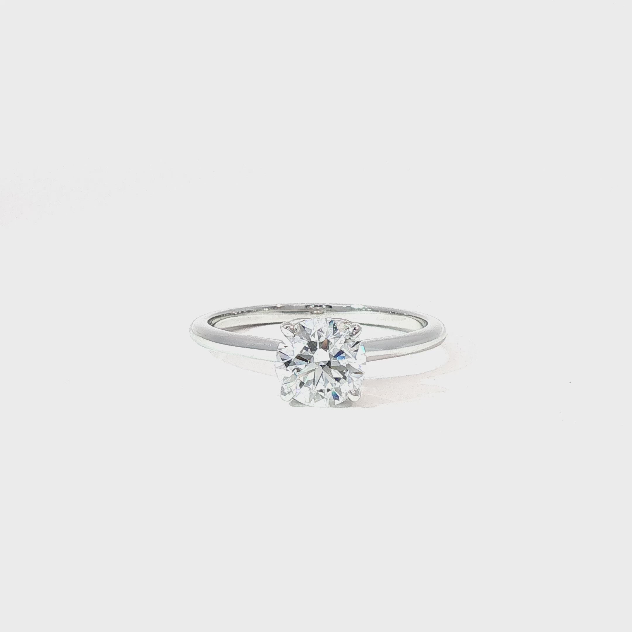 Anillo Solitario de Oro Blanco 18K Diamante de Laboratorio
