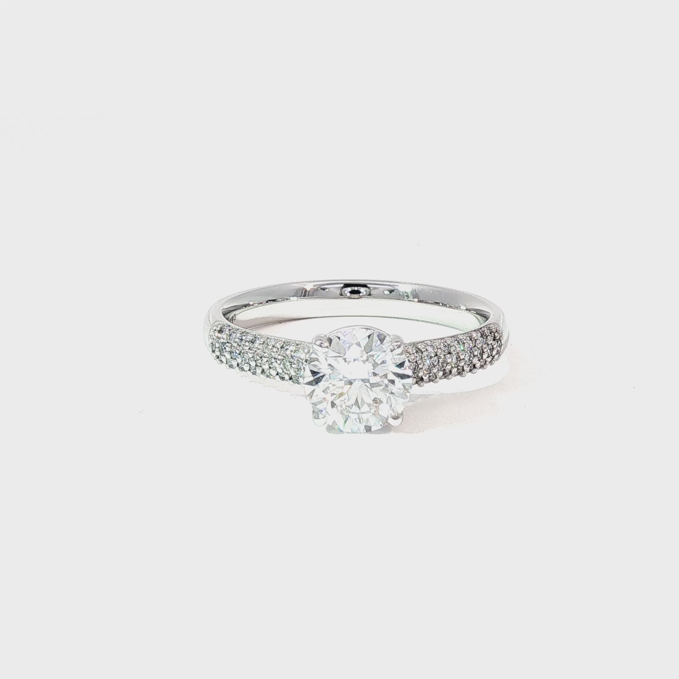 Anillo Solitario Oro Blanco 18K Diamantes de Laboratorio