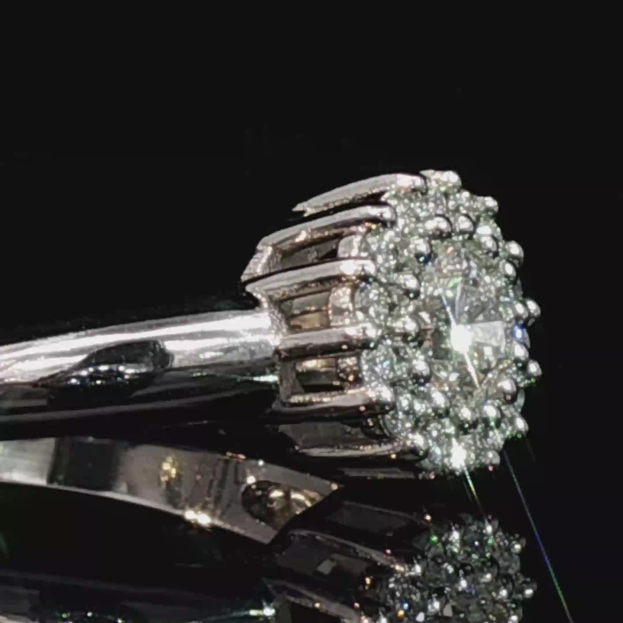 Anillo Roseta Platino Diamante