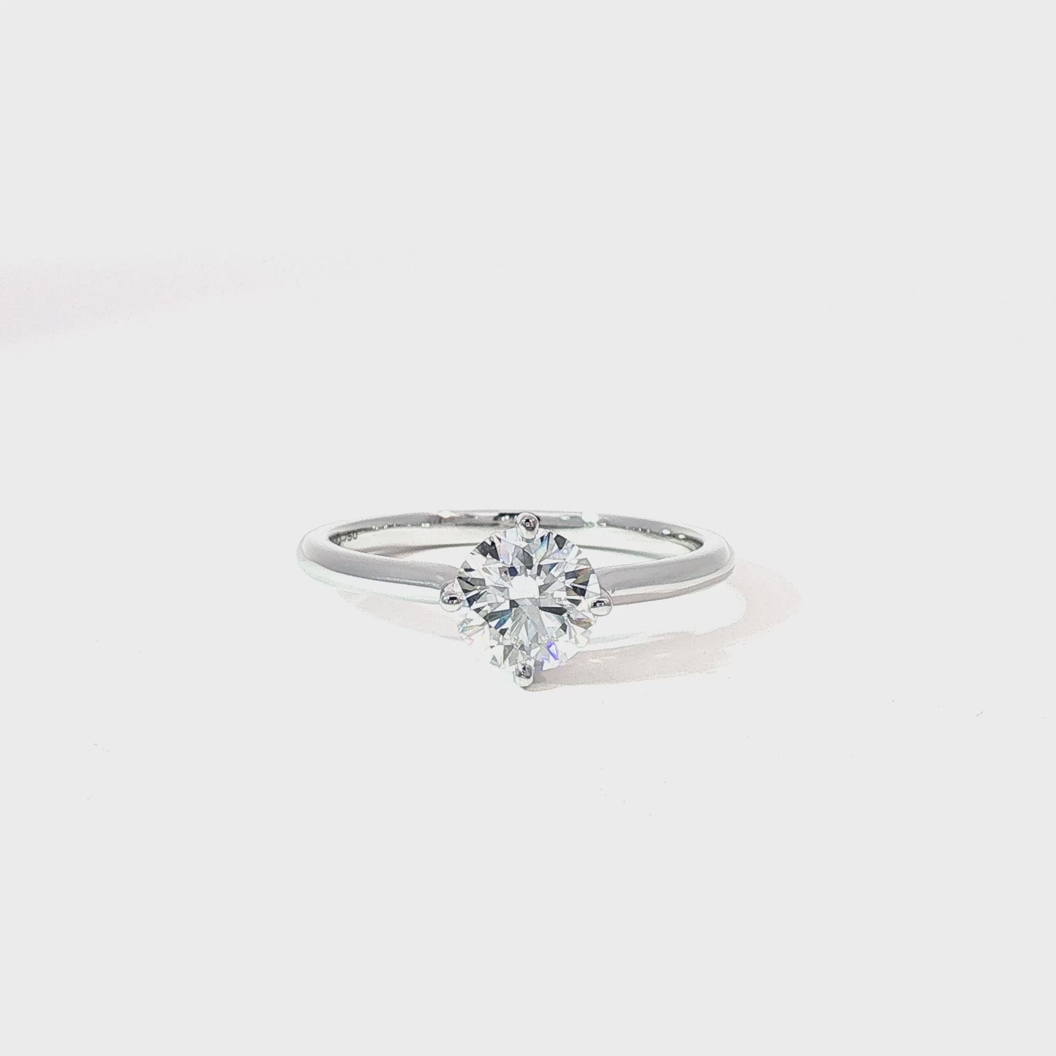 Anillo Solitario de Oro Blanco 18K Diamante de Laboratorio
