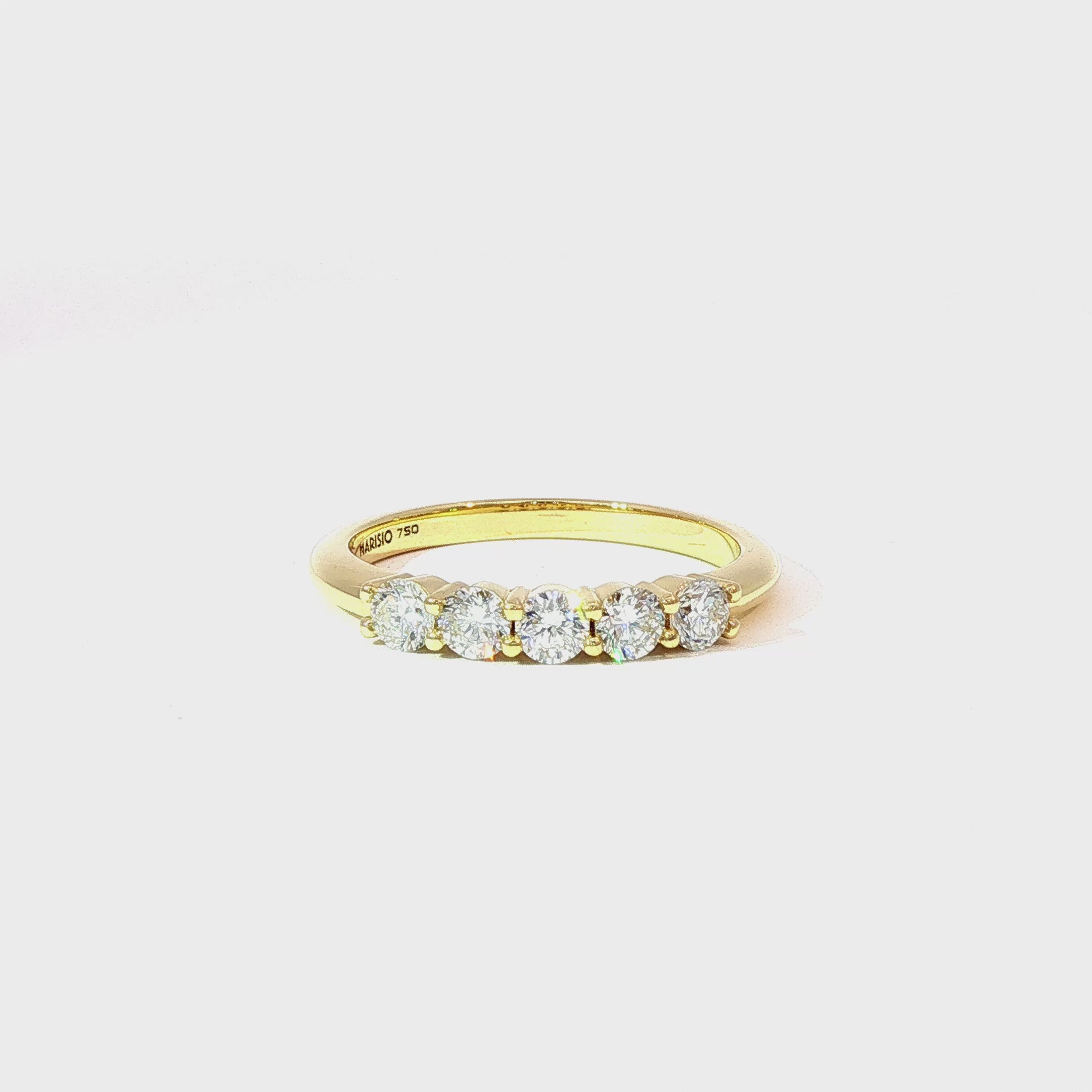 Anillo Quintillo de Oro Amarillo 18K Diamantes de Laboratorio