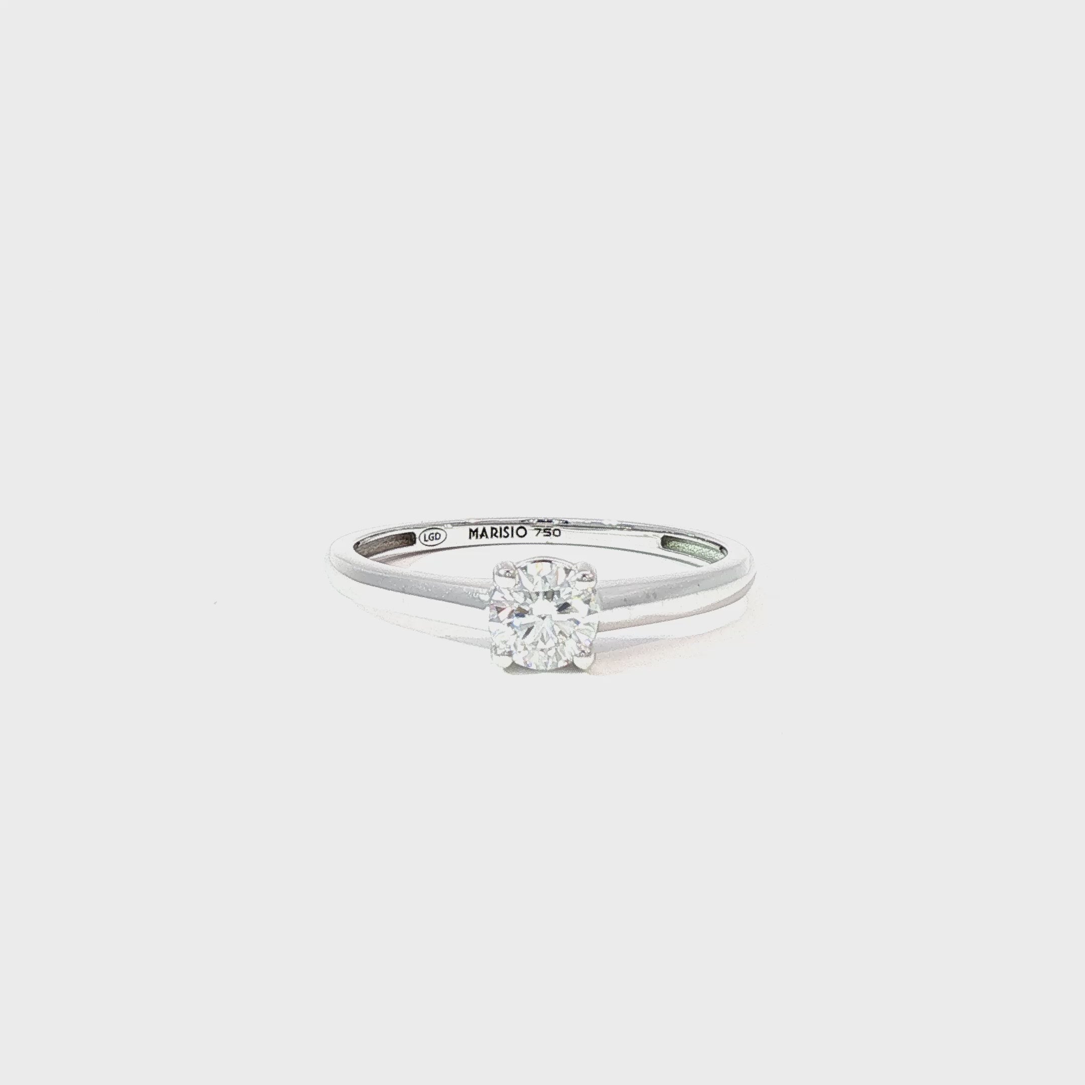 Anillo Solitario de Oro Blanco 18K Diamante de Laboratorio