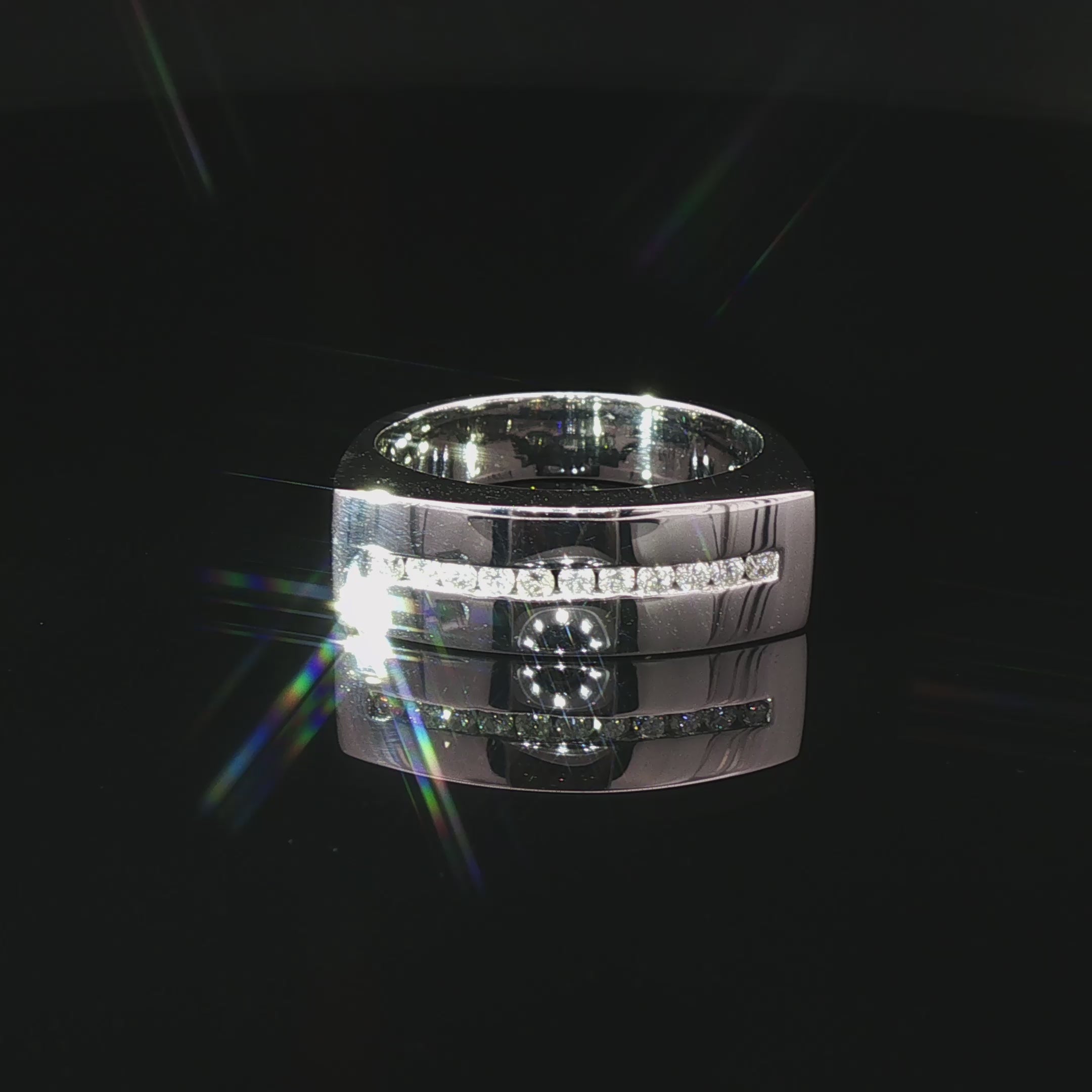 Anillo Diamantes Oro Blanco 18K