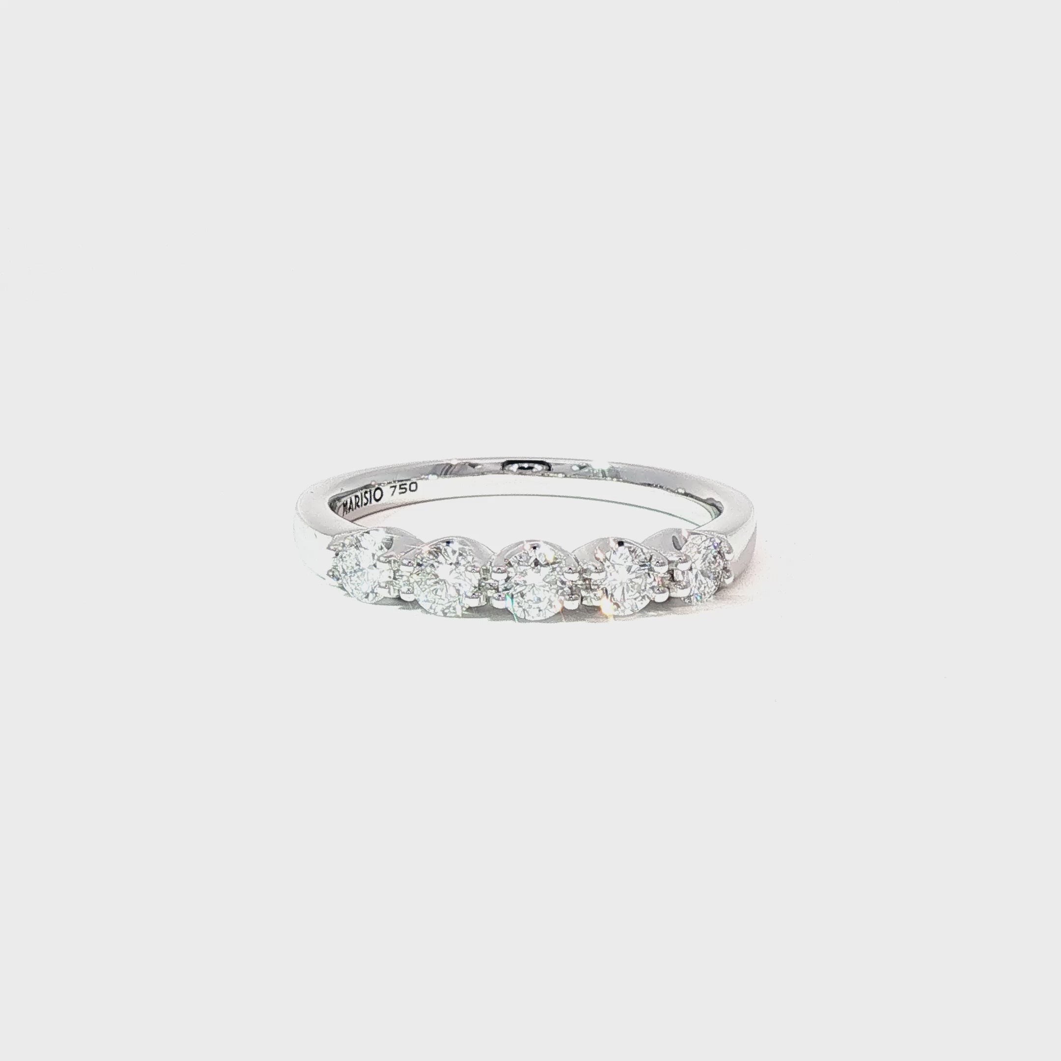 Anillo Quintillo de Oro Blanco 18K Diamantes de Laboratorio