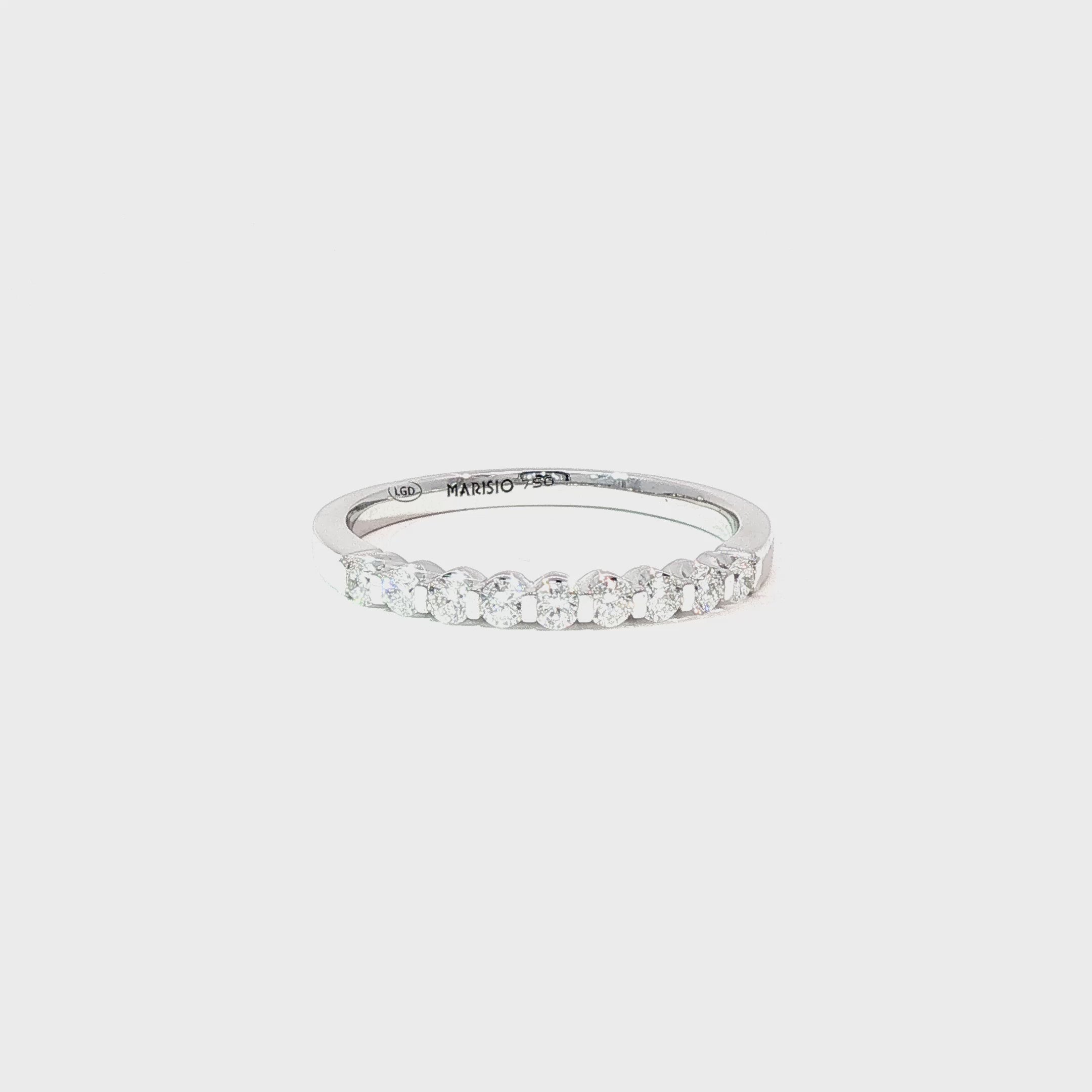 Anillo Cintillo de Oro Blanco 18K Diamantes de Laboratorio