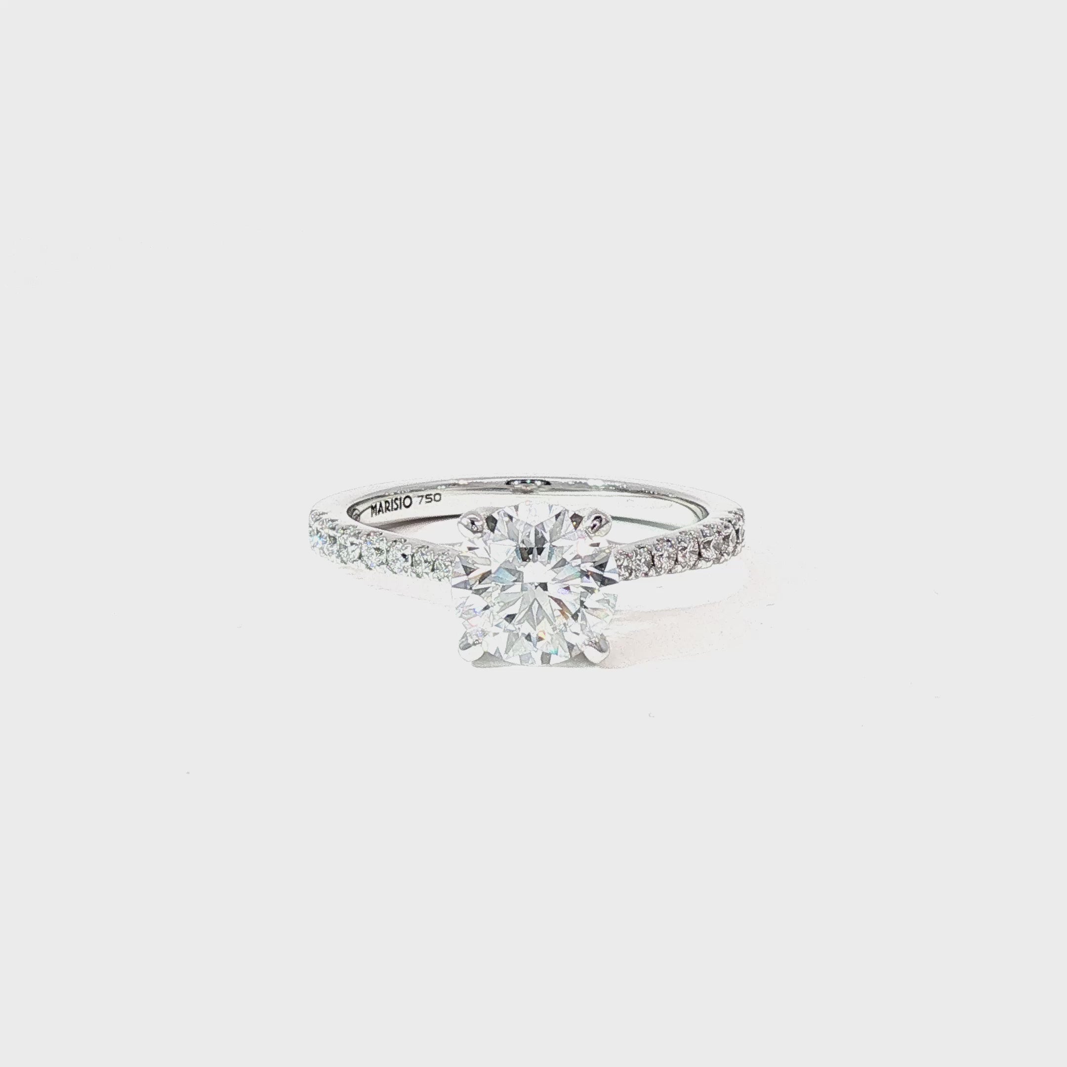 Anillo Solitario Oro Blanco 18K Diamantes de Laboratorio