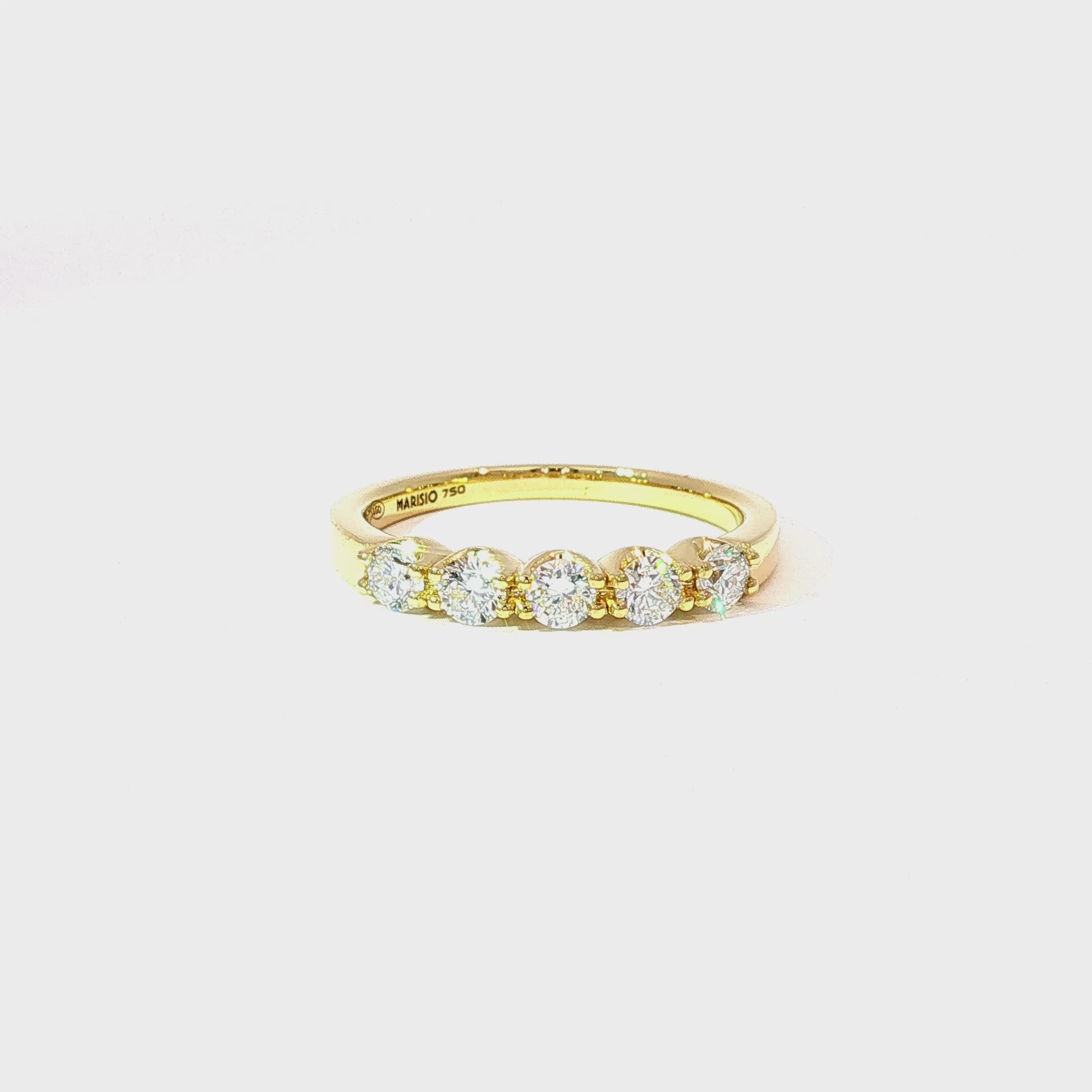 Anillo Quintillo de Oro Amarillo 18K Diamantes de Laboratorio