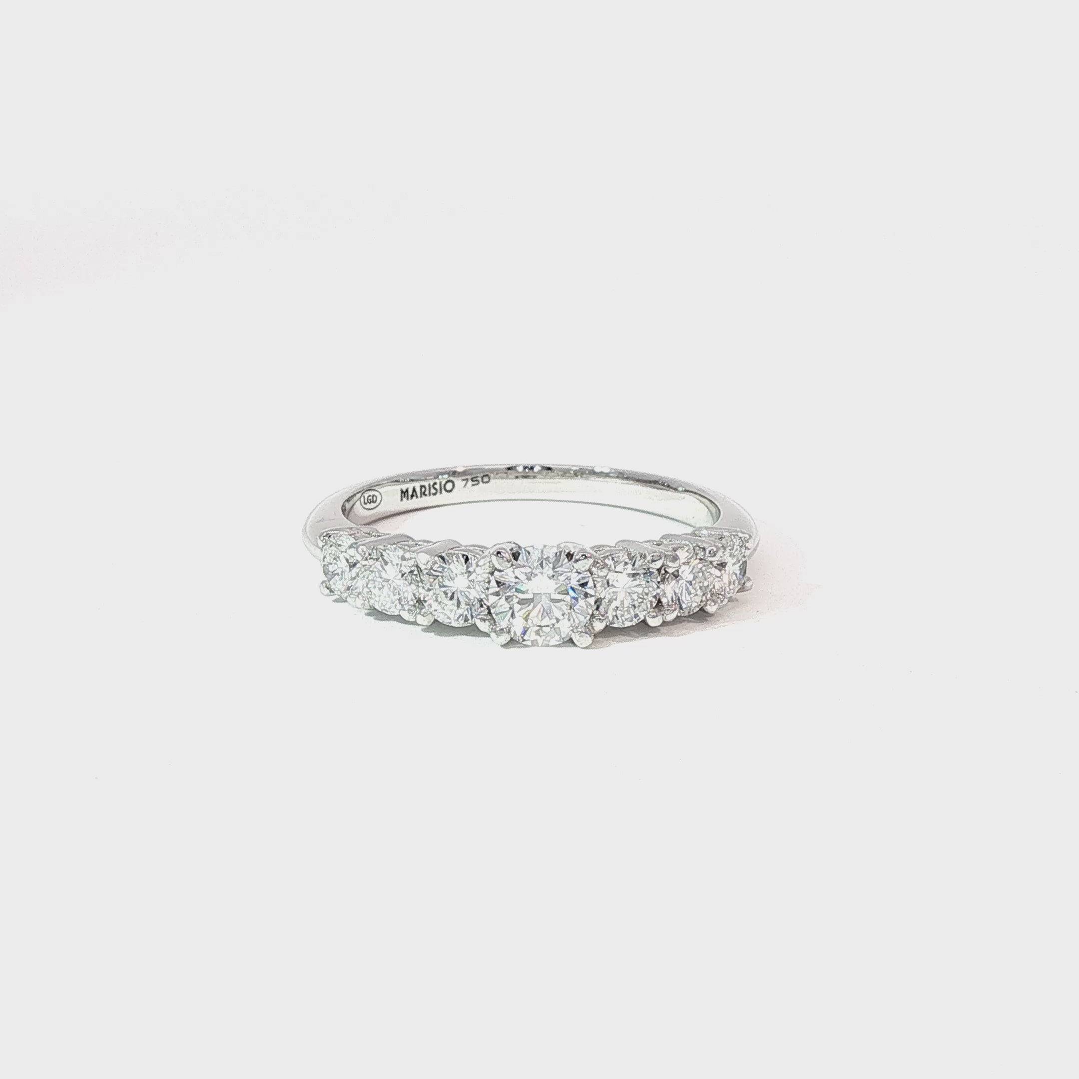 Anillo Cintillo de Oro Blanco 18K Diamantes de Laboratorio