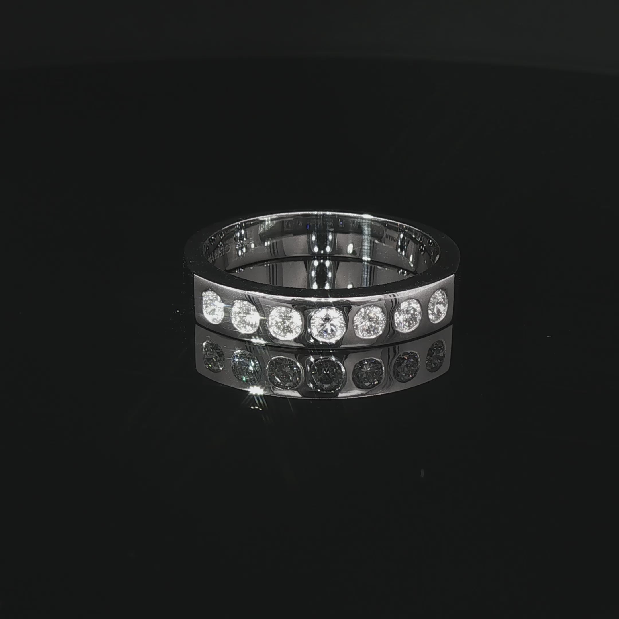 Anillo de Banda Diamantes Oro Blanco 18K