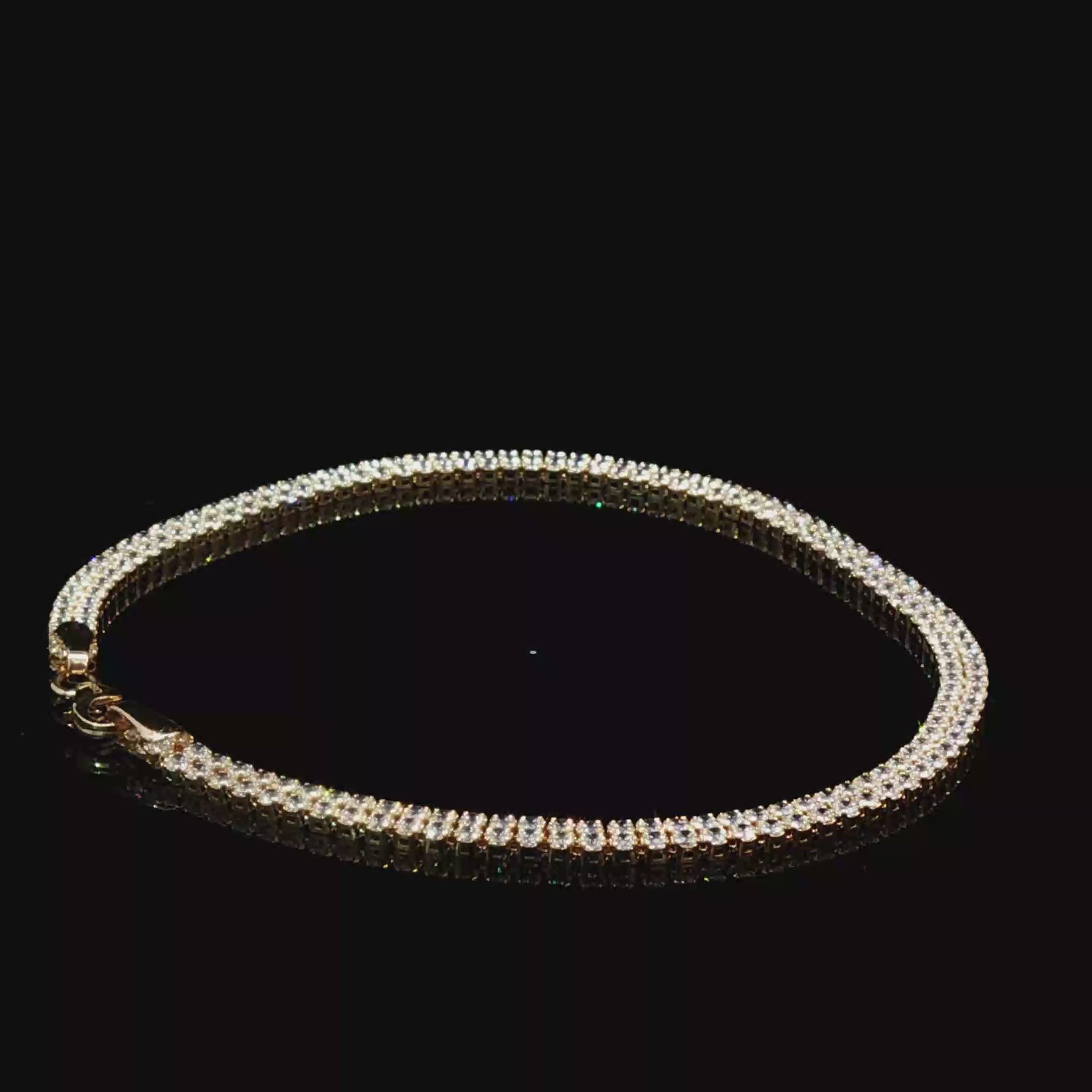 Pulsera Tenis Circón Oro Amarillo 18 Kilates