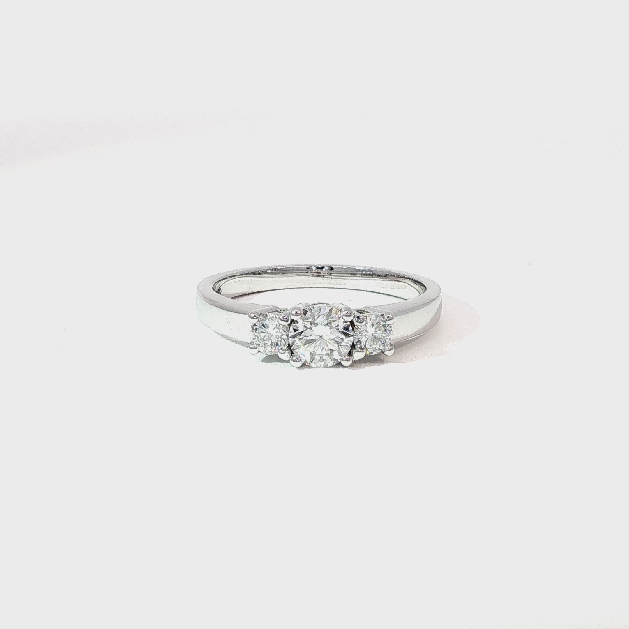Anillo Tricillo de Oro Blanco 18K Diamantes de Laboratorio