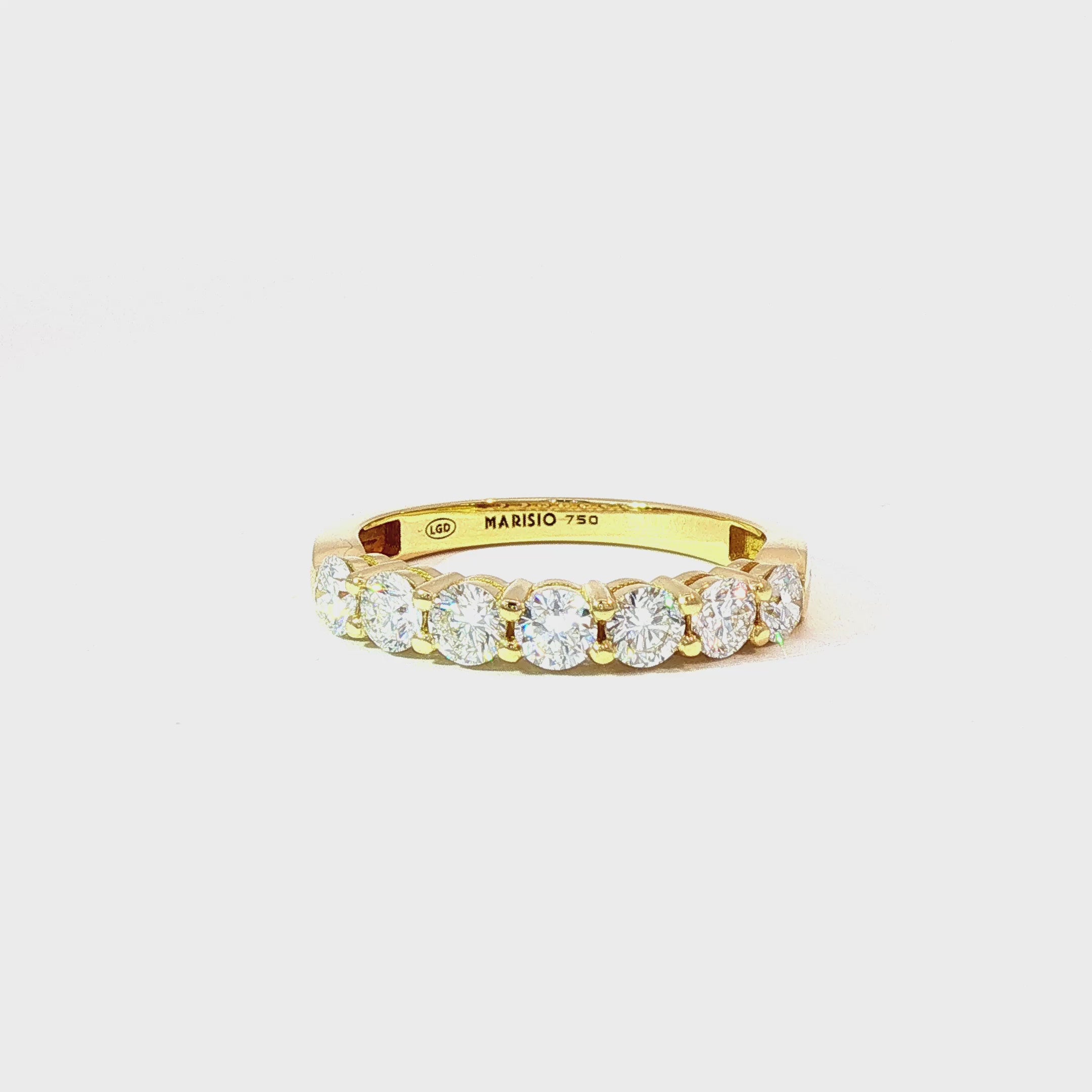 Anillo Cintillo de Oro Amarillo 18K Diamantes de Laboratorio