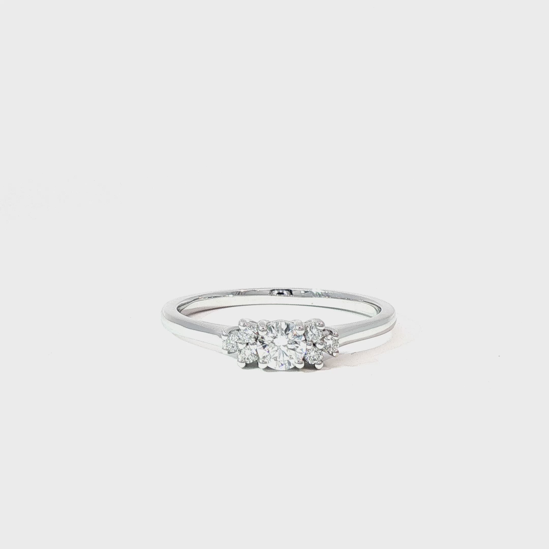 Anillo Tricillo de Oro Blanco 18K Diamantes de Laboratorio