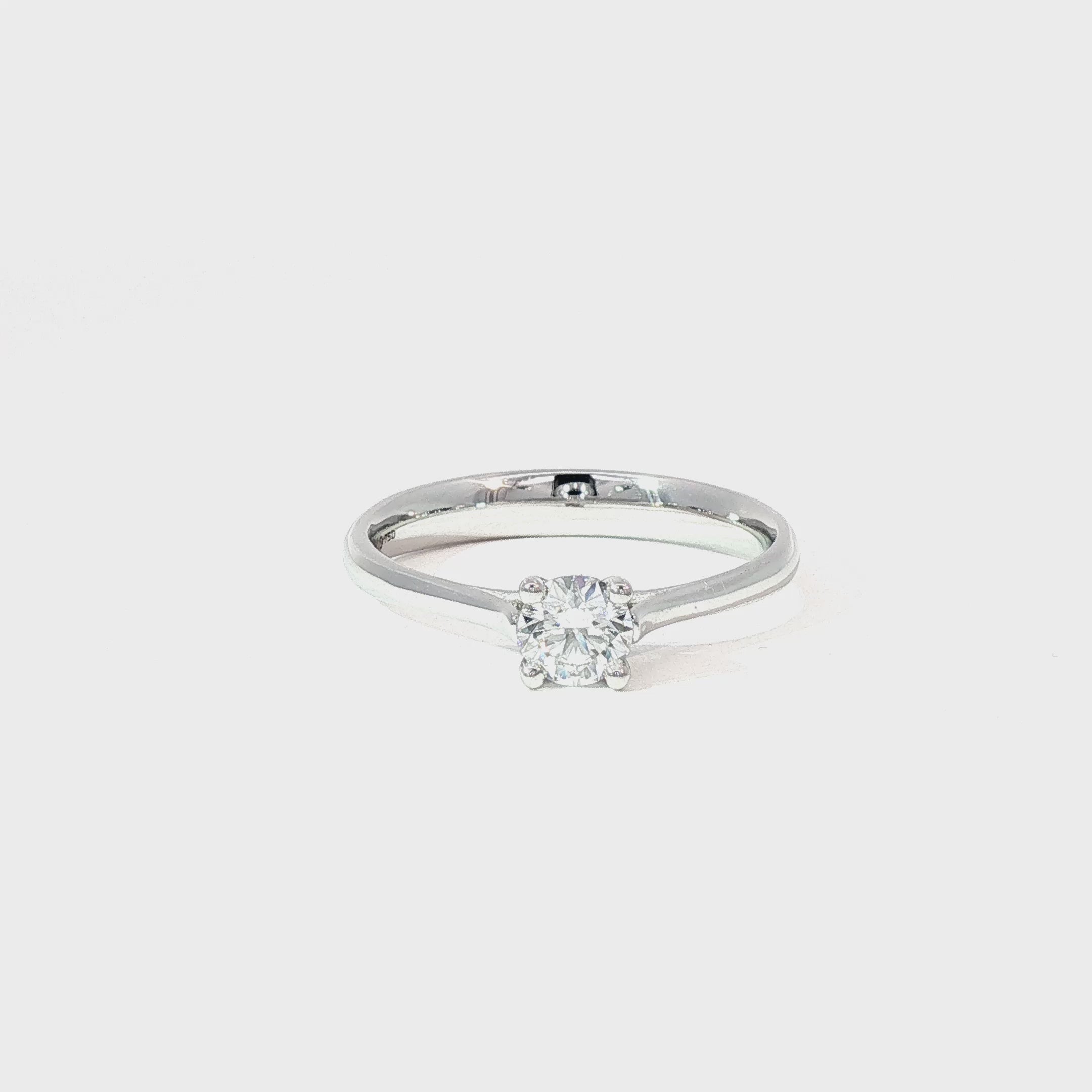 Anillo Solitario de Oro Blanco 18K Diamante de Laboratorio