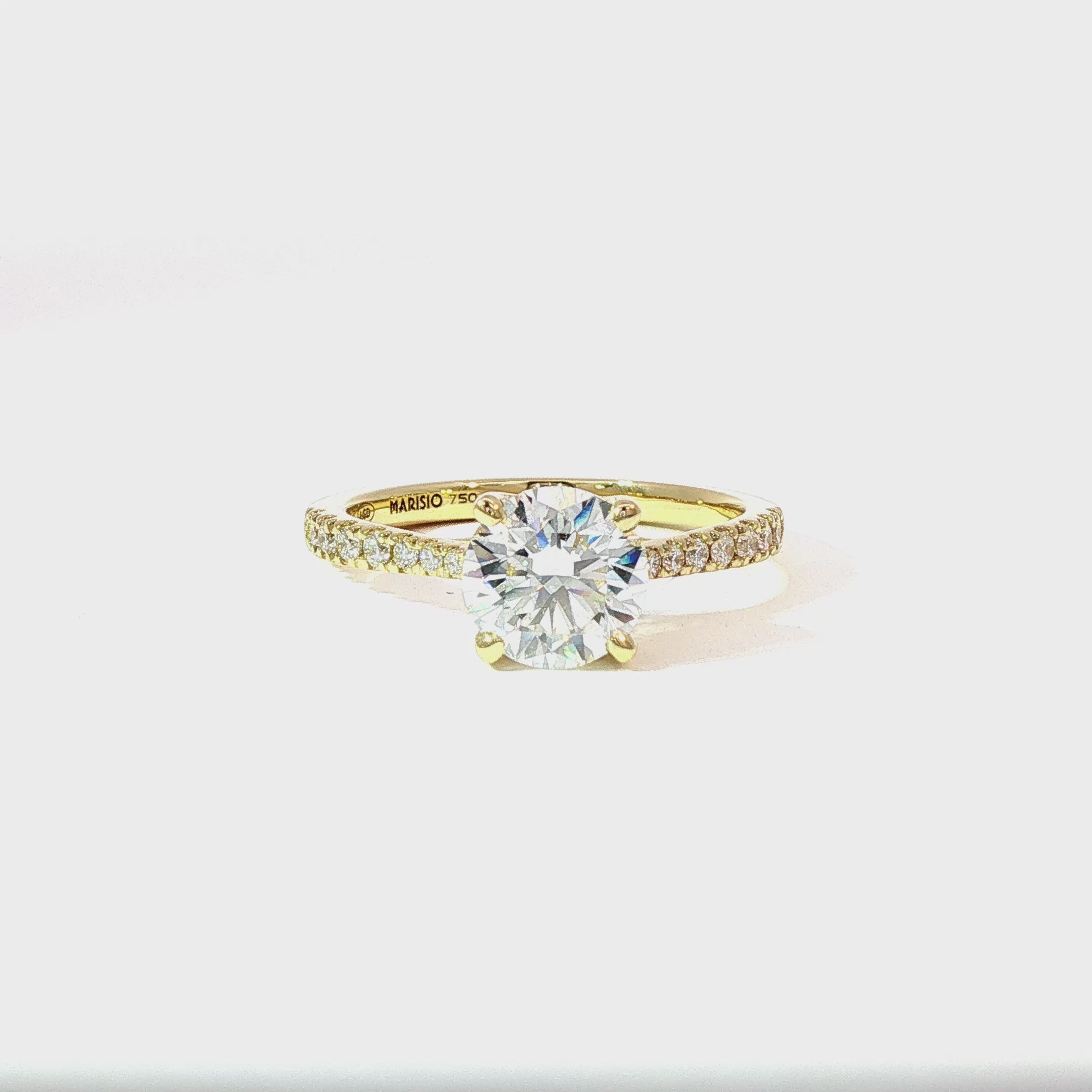 Anillo Solitario de Oro Amarillo 18K Diamantes de Laboratorio